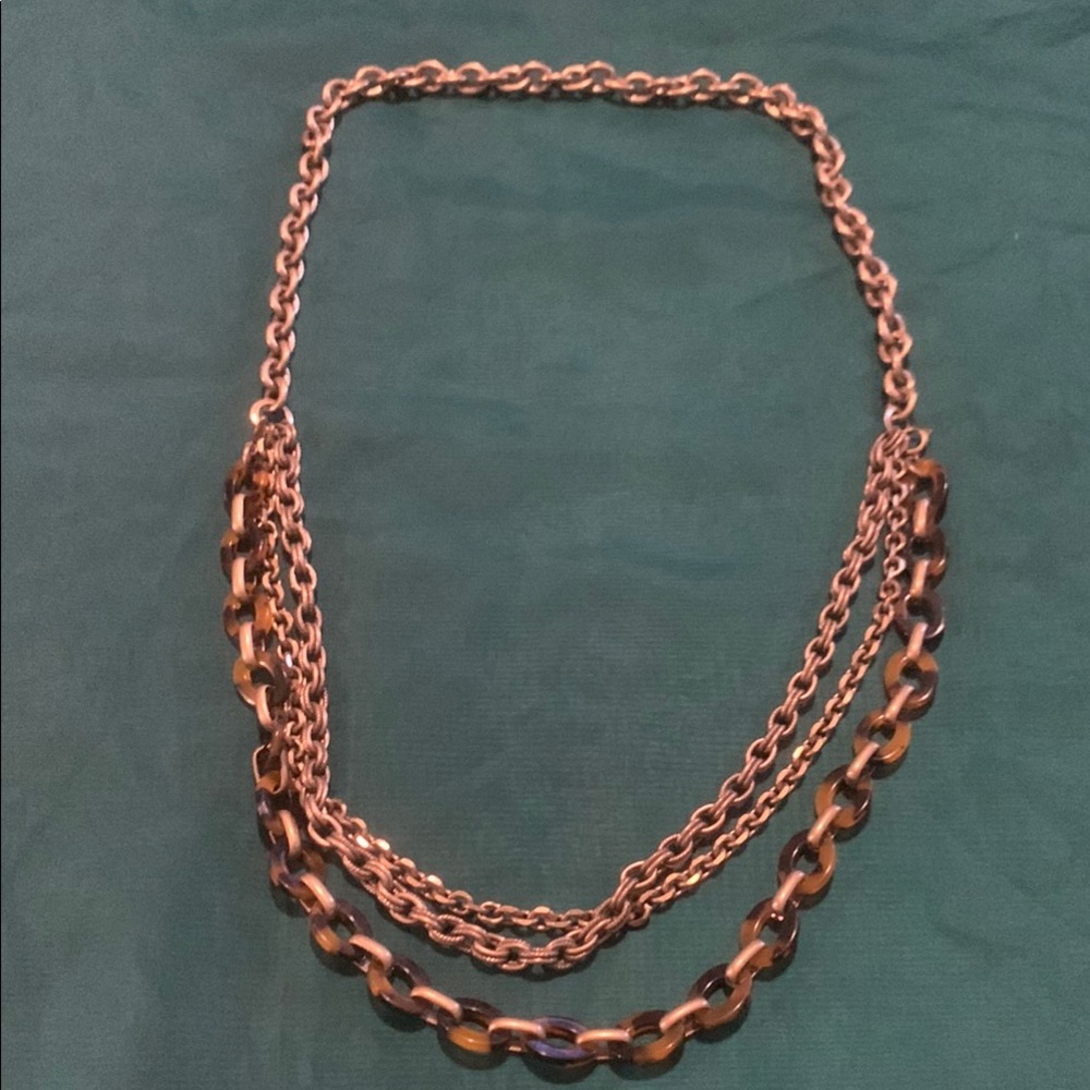 Elegant Brown multi strand Chain Necklace